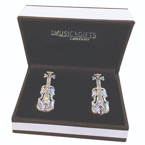 Picture of SILVER-PLATED VIOLIN CUFFLINKS